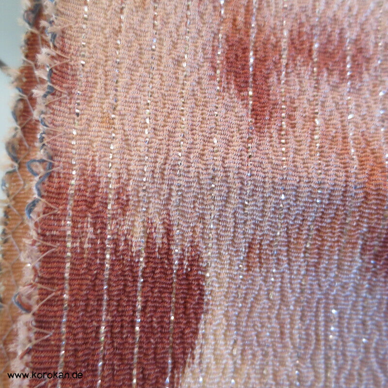 Herbstblätterzweige Seide / Rayon / Lurexstreifen Kimono Krepp