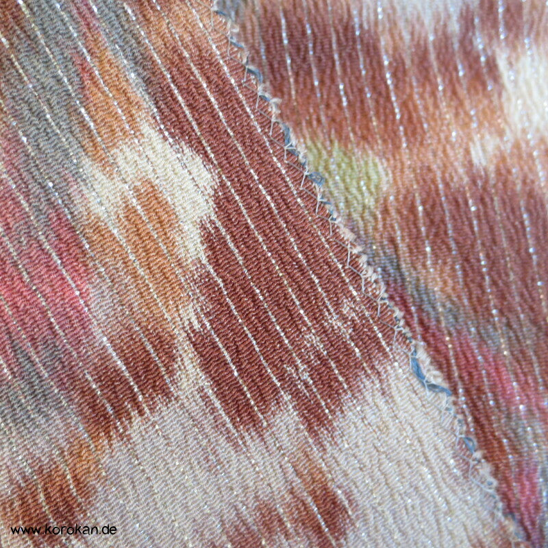Herbstblätterzweige Seide / Rayon / Lurexstreifen Kimono Krepp