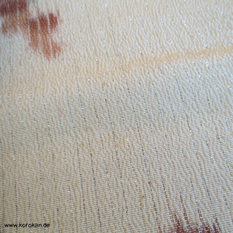 Herbstblätterzweige Seide / Rayon / Lurexstreifen Kimono Krepp