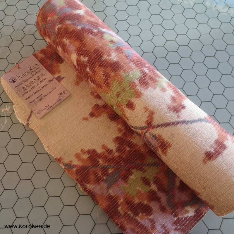 Herbstblätterzweige Seide / Rayon / Lurexstreifen Kimono Krepp
