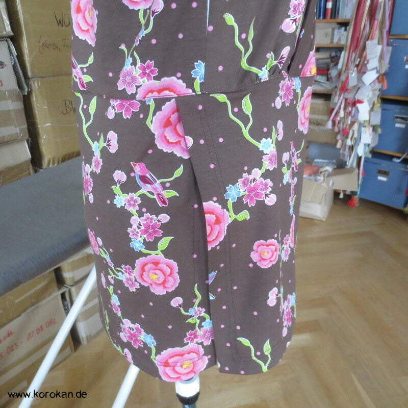 Kimonoshirt aus Stenzo Baumwolljersey Blumen, Vögel
