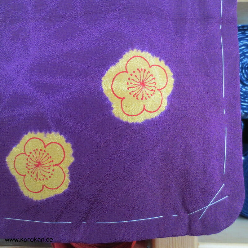 pflaumenlila Shibori Sakura Haori Seidendamast