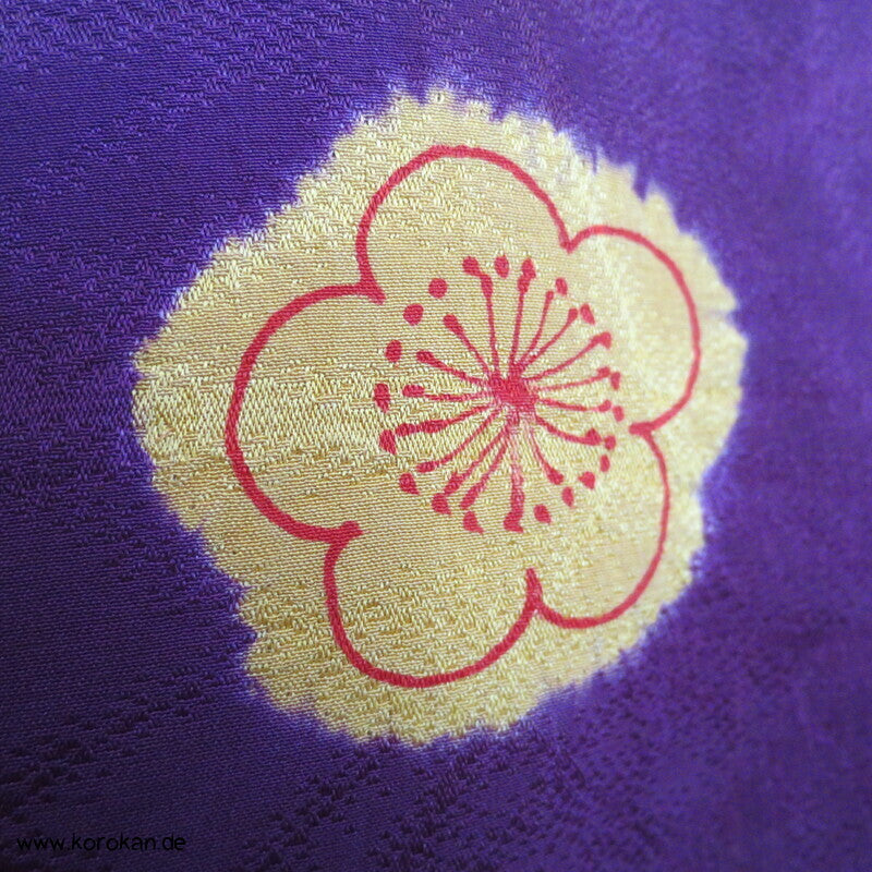 pflaumenlila Shibori Sakura Haori Seidendamast
