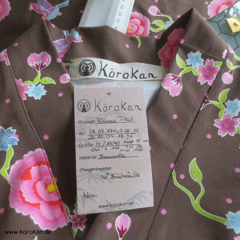 Kimonoshirt aus Stenzo Baumwolljersey Blumen, Vögel