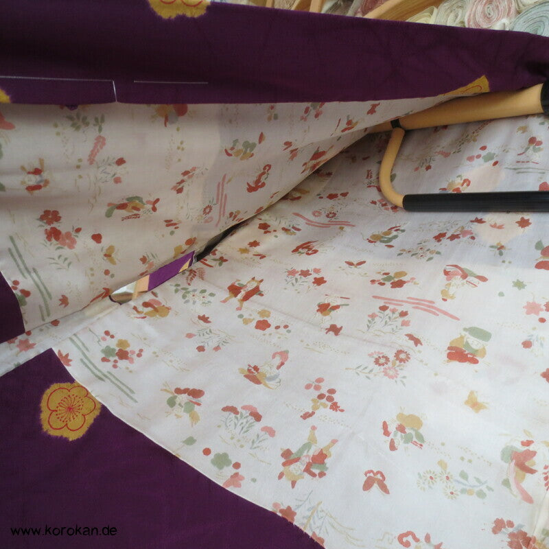 pflaumenlila Shibori Sakura Haori Seidendamast