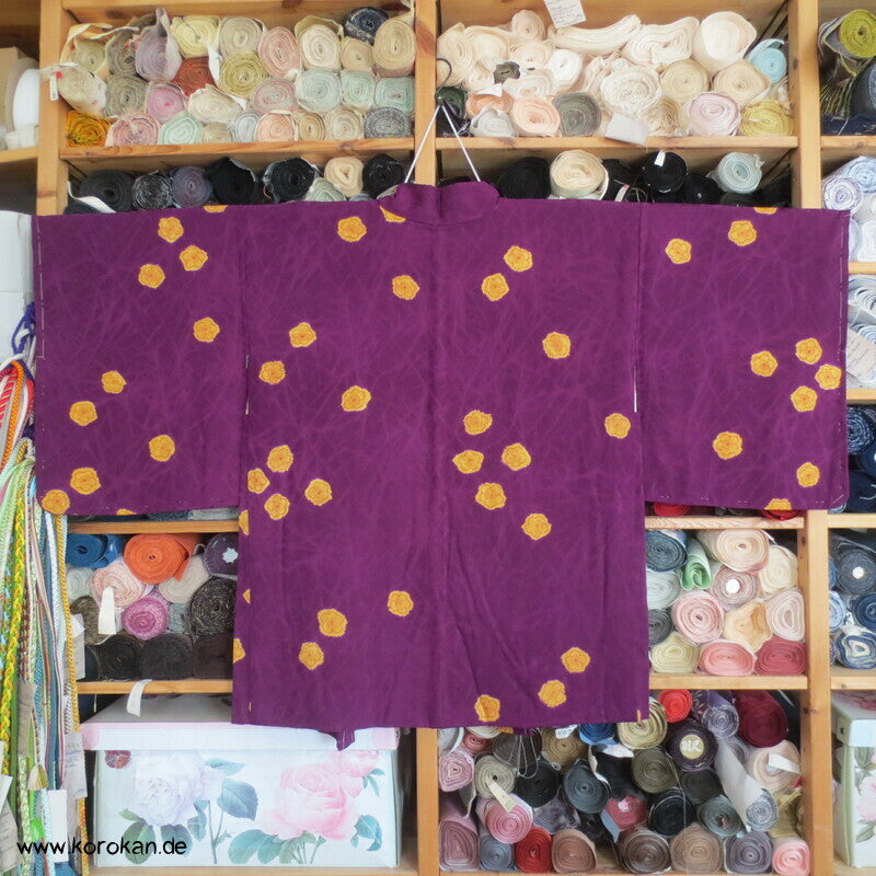 pflaumenlila Shibori Sakura Haori Seidendamast