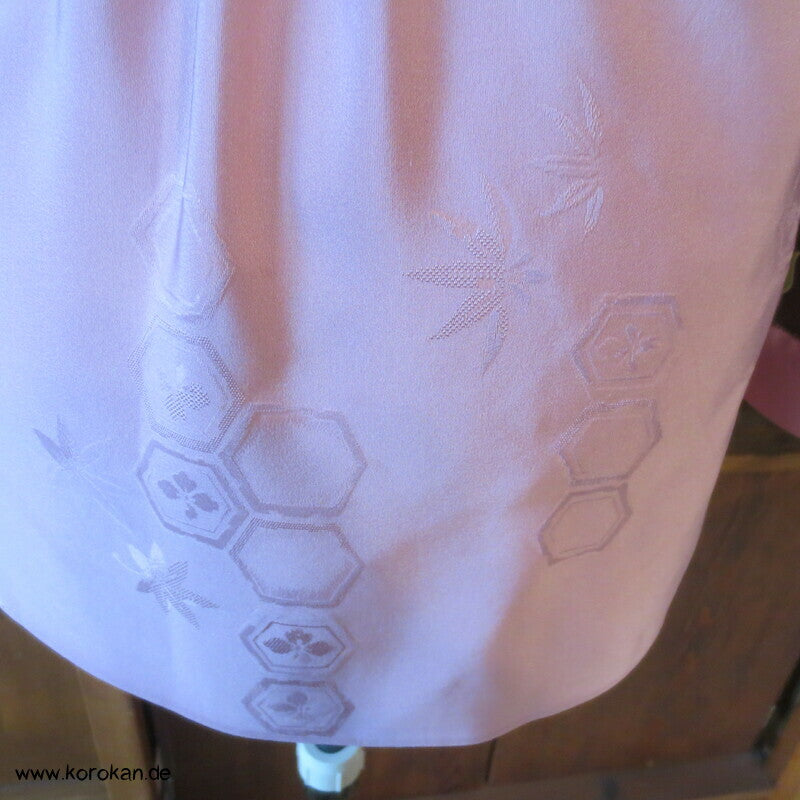 Kimonoshirt aus Stenzo Baumwolljersey Blumen, Vögel, kombiniert mit Seide