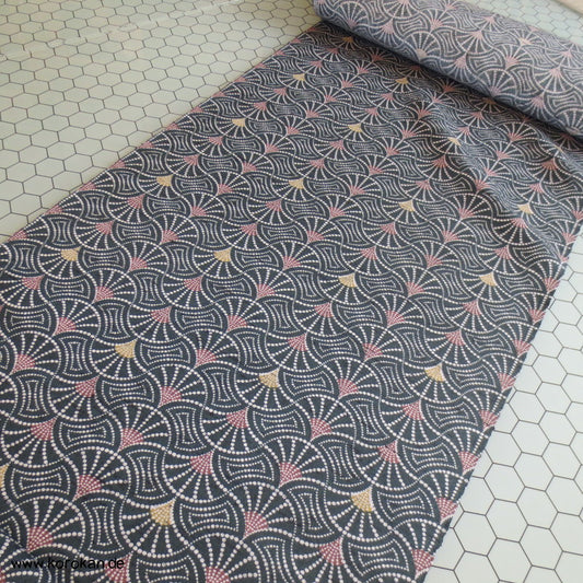 Segaiha Muschel Wellen Wollmischgewebe für Alltags Kimono