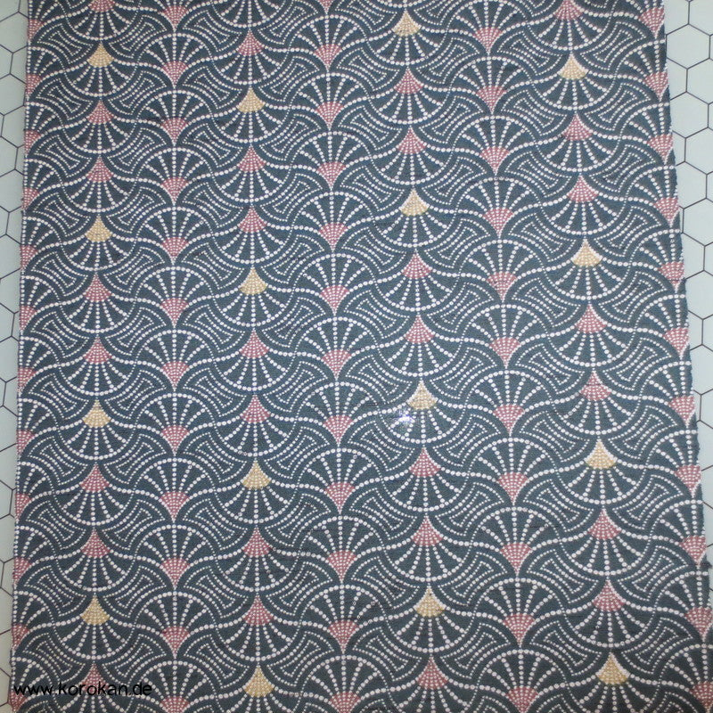 Segaiha Muschel Wellen Wollmischgewebe für Alltags Kimono