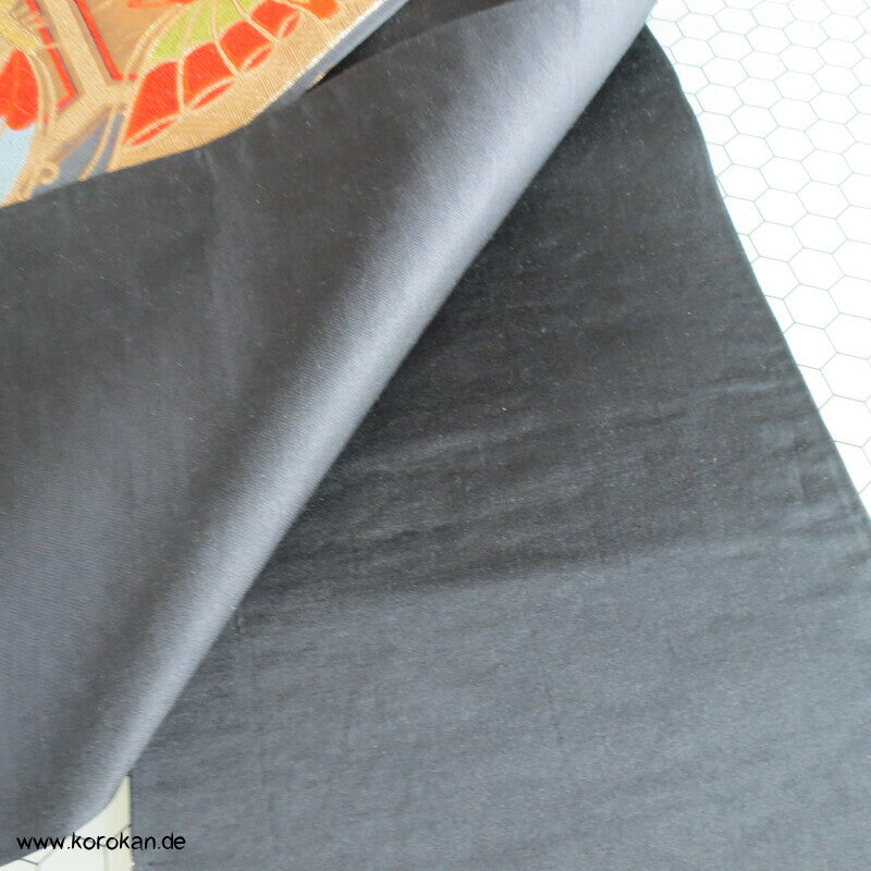 Schmetterlinge Fukuro Obi schwarzgrundiger Seiden Brokat Kimonogürtel