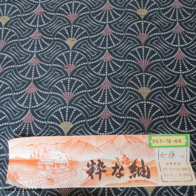 Segaiha Muschel Wellen Wollmischgewebe für Alltags Kimono