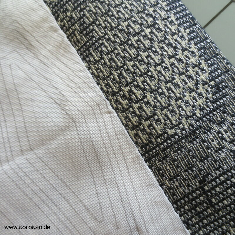 Dochugi Kimono Jacke, graubeiges Jacquard Mischgewebe