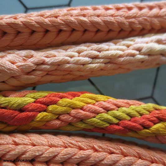 lachs - sonnengelb Farbverlauf Kordel Obijime, Seide