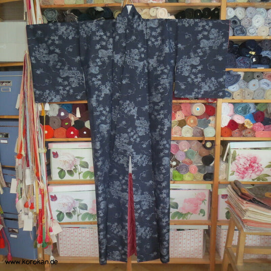 Japan fließende Muster Kasuri Tsumugi Seiden Kimono