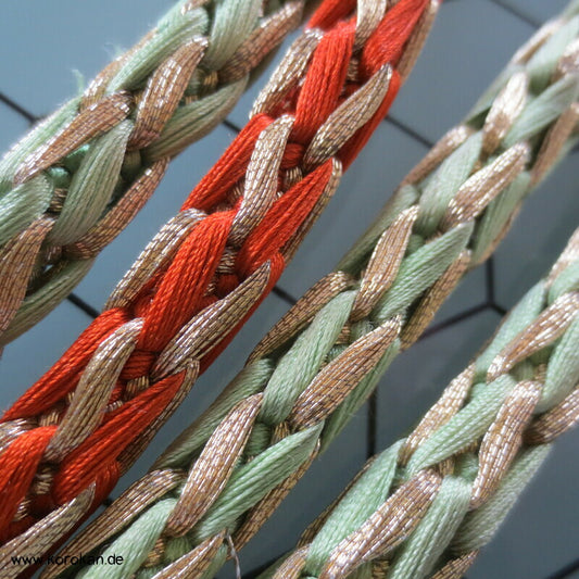 hellgrün gold orange Kordel Obijime, Seide, lange Schläge