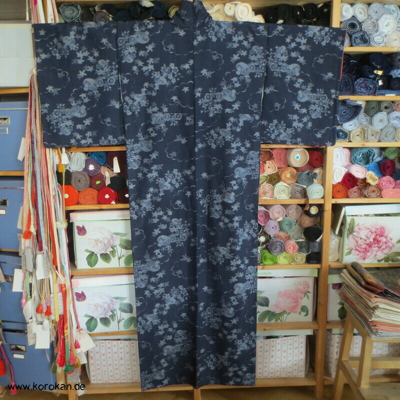 Japan fließende Muster Kasuri Tsumugi Seiden Kimono