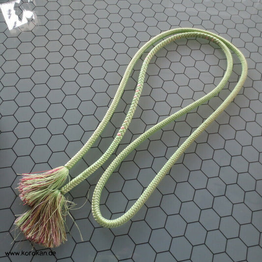 blasshellgrün mit rosa Kordel Obijime, Seide