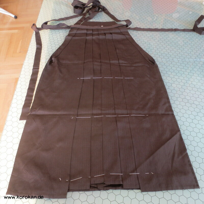 braun schwarz gestreifte Hakama - Umanori Seidenrips Kimono Hose