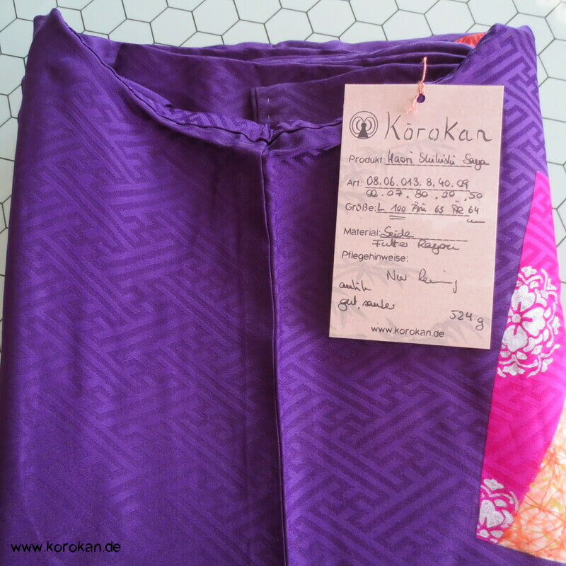 handgemalte Shikishi aus Sayagata Rinzu Seidendamast Haori