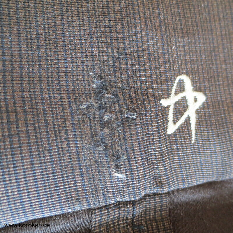 braun schwarz gestreifte Hakama - Umanori Seidenrips Kimono Hose