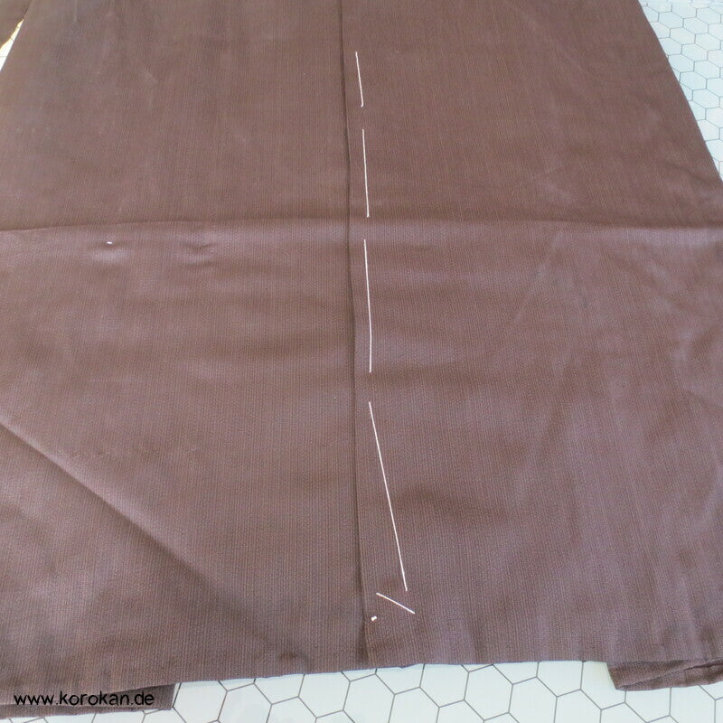braun schwarz gestreifte Hakama - Umanori Seidenrips Kimono Hose