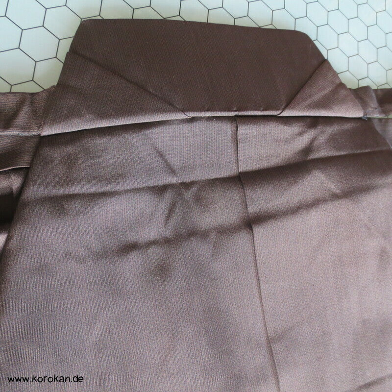 braun schwarz gestreifte Hakama - Umanori Seidenrips Kimono Hose