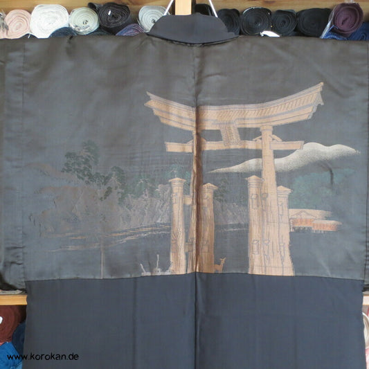 Montsuki 5 Igeta Mon Haori gewebtes Torii Futter