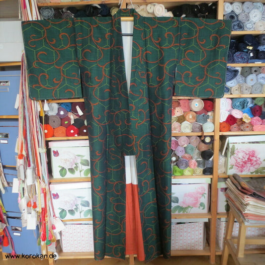 Japan Kikko, Arabeske Kasuri Tsumugi Seiden Kimono