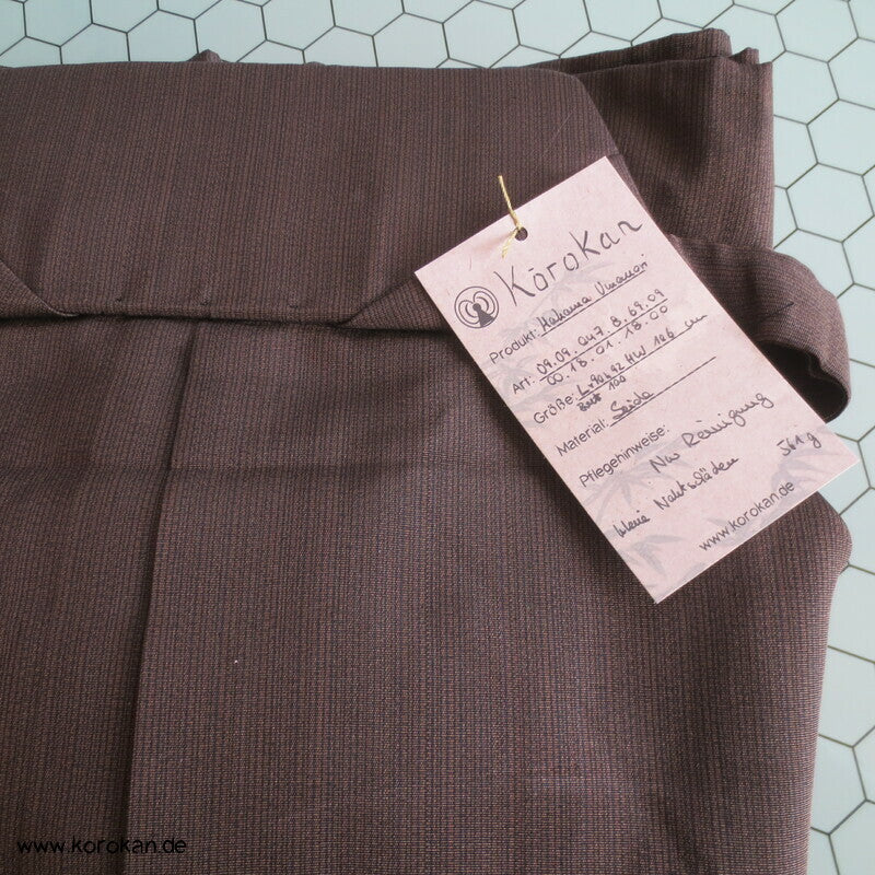 braun schwarz gestreifte Hakama - Umanori Seidenrips Kimono Hose