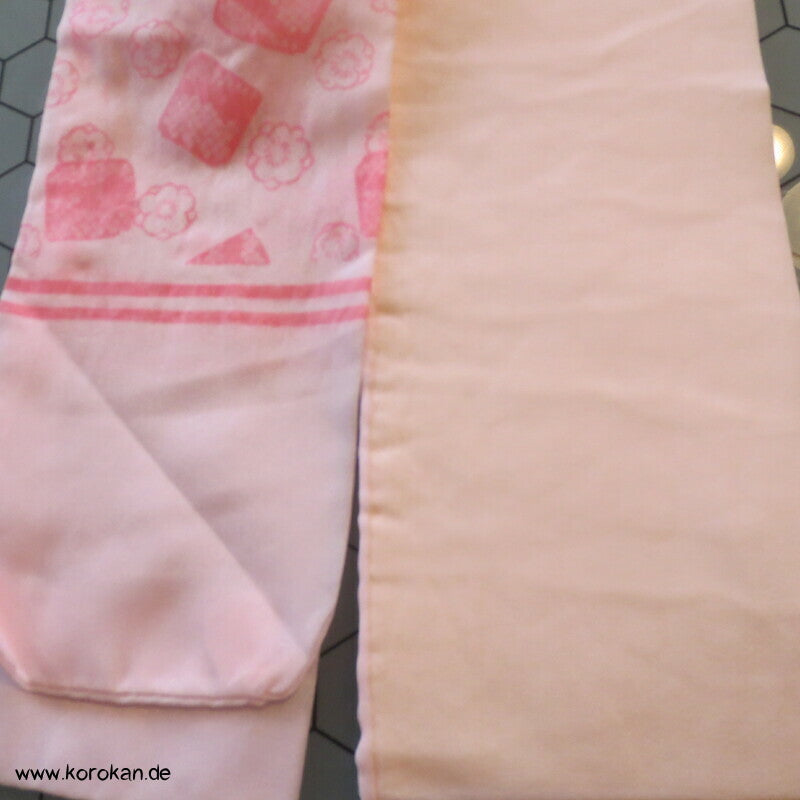 rosa Druckmuster Datejime / Himo mit Mittelverstärkung