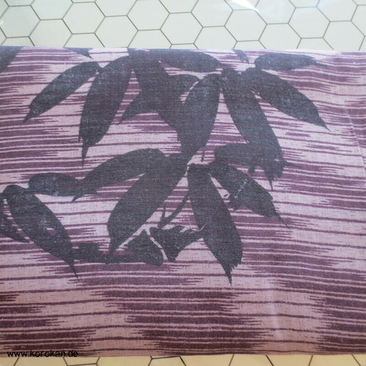 Araihari doppelseitig bedruckter feiner Baumwollstoff, Streifen und Blätter