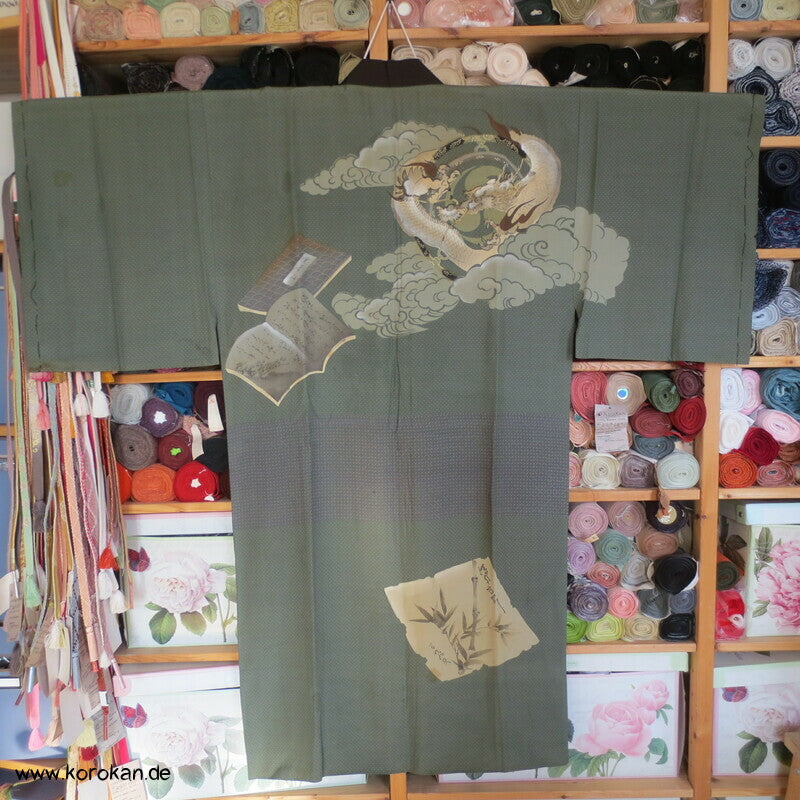 Drachen Juban Männer Unterkimono, Japan, Seide