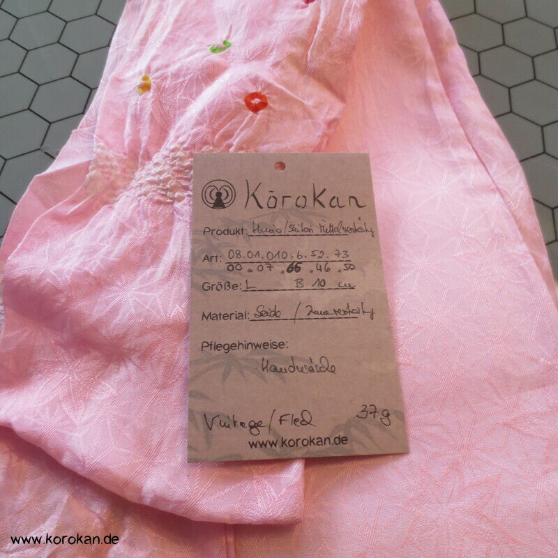 rosa Asanoha Seide mit Shibori Punkten Date Jime / Himo