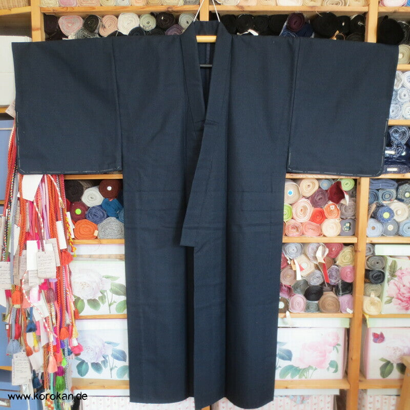 "5" blaubraunschwarze melierte Wolle Hitoe Kimono