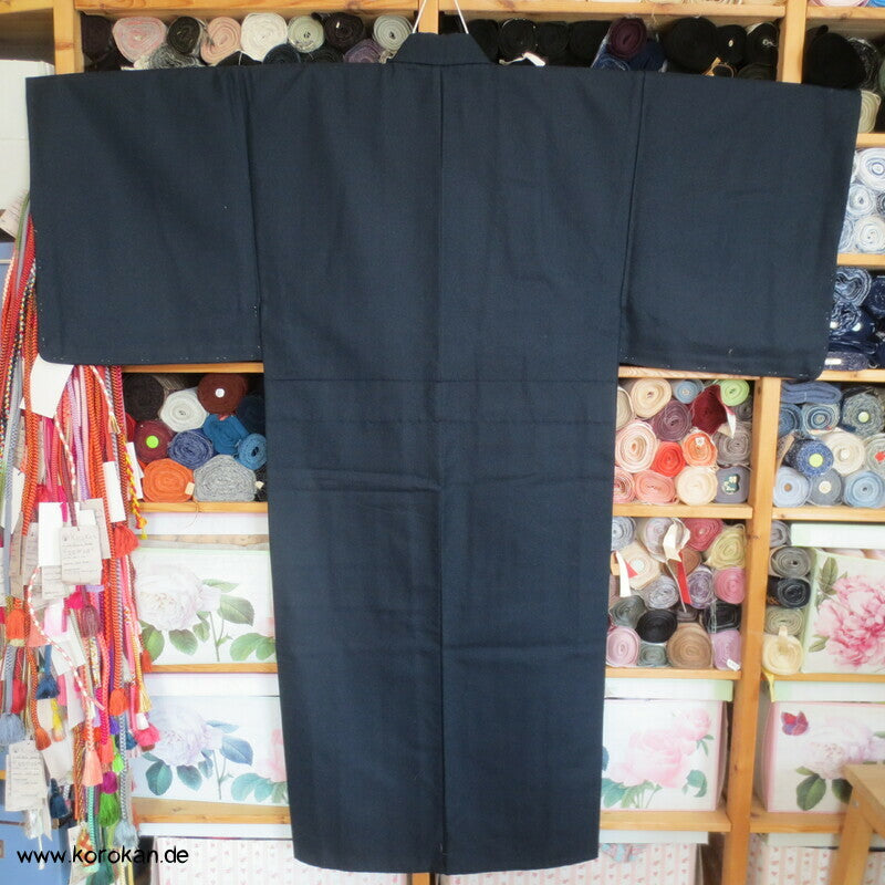 "5" blaubraunschwarze melierte Wolle Hitoe Kimono