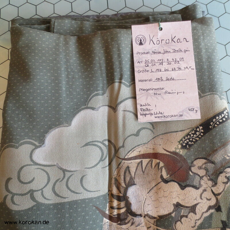 Drachen Juban Männer Unterkimono, Japan, Seide
