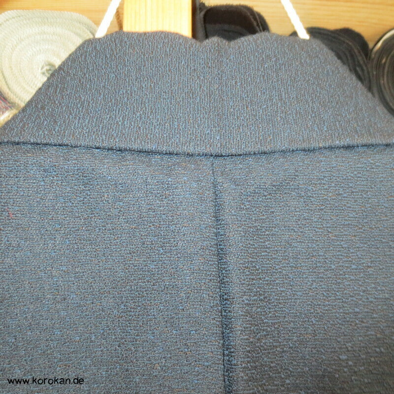 "5" blaubraunschwarze melierte Wolle Hitoe Kimono