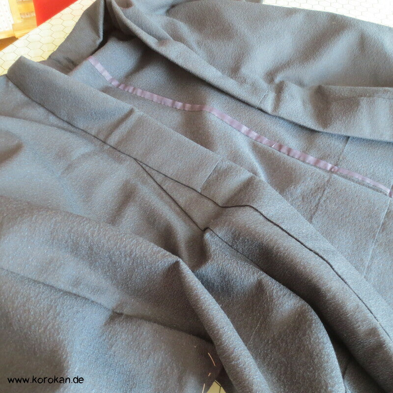 "5" blaubraunschwarze melierte Wolle Hitoe Kimono