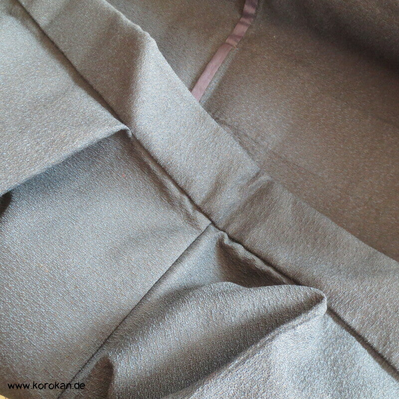 "5" blaubraunschwarze melierte Wolle Hitoe Kimono