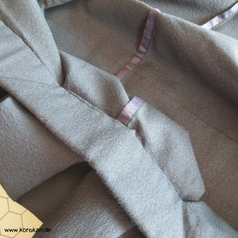 "5" blaubraunschwarze melierte Wolle Hitoe Kimono