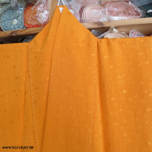 gewebten Zweige goldoranger Iromuji einfarbiger Seiden Kimono