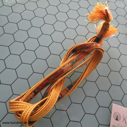 Vintage Obijime, doppellagig, Stoff und Geflochten