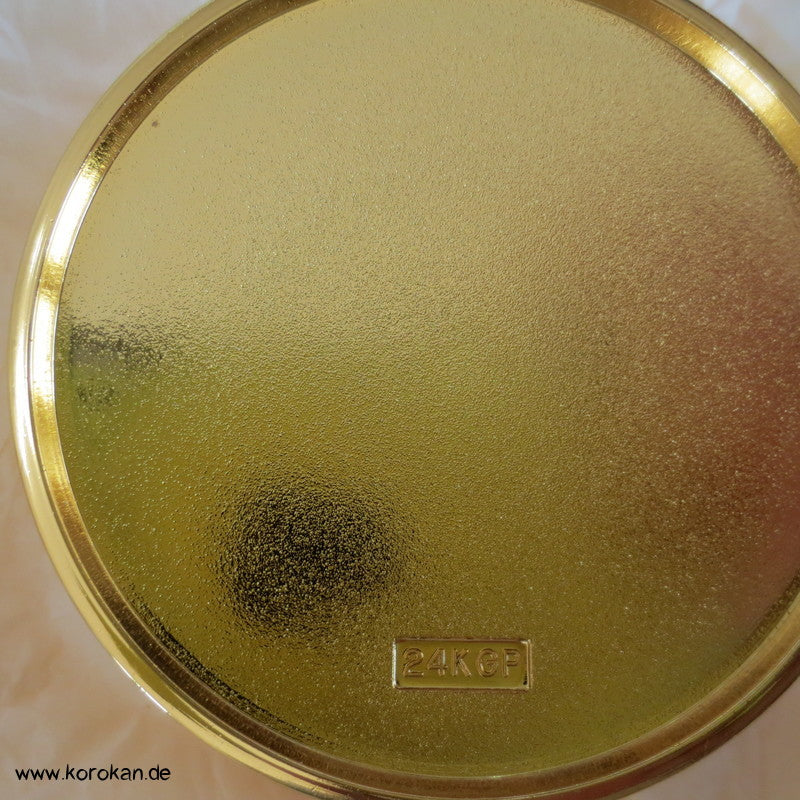 rote Stempelfarbe in Chrysanthemen vergoldete Metalldose