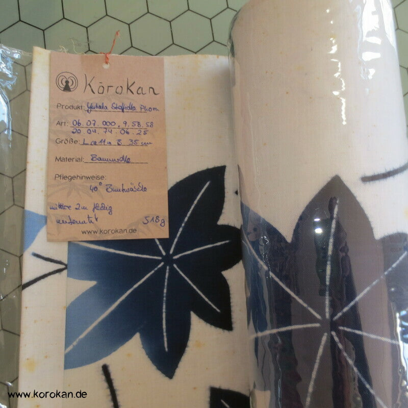 Ahornblätter originalgehefteter Yukata Kimono japanischer Baumwoll Stoff