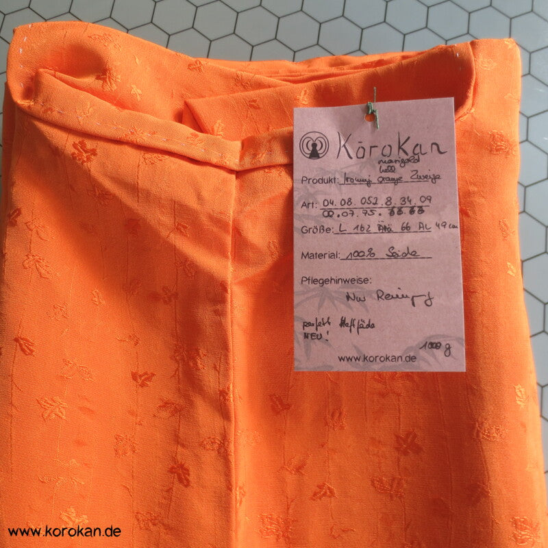 gewebten Zweige goldoranger Iromuji einfarbiger Seiden Kimono