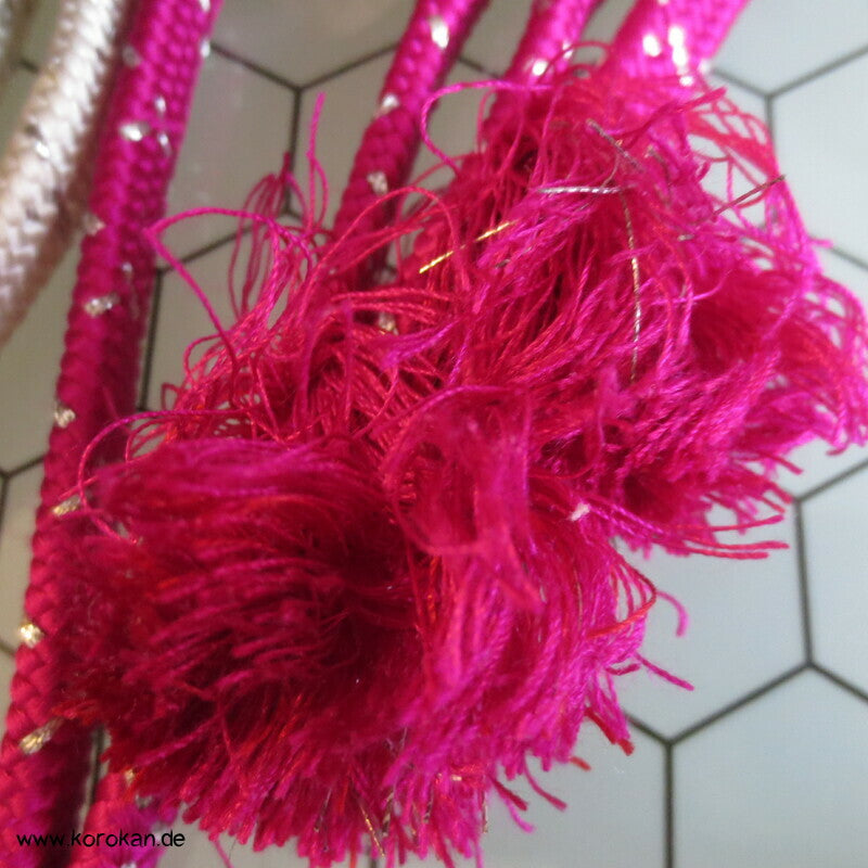 pink weißer Verlauf mit silber Obijime, Seide / Lurex