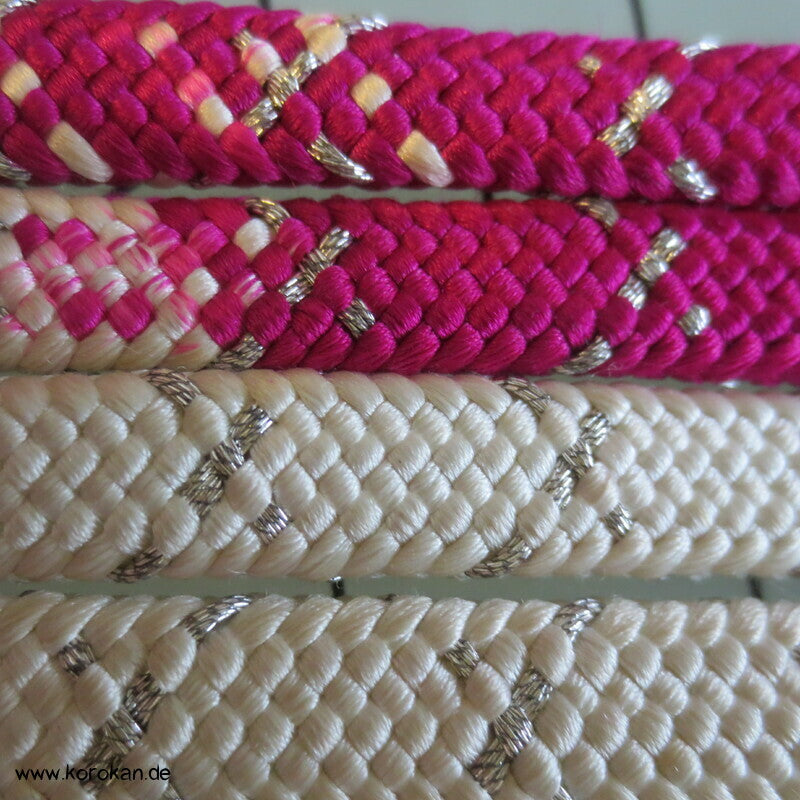 pink weißer Verlauf mit silber Obijime, Seide / Lurex