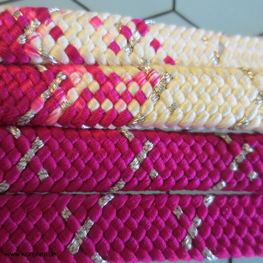 pink weißer Verlauf mit silber Obijime, Seide / Lurex