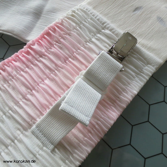 rosa Datejime mit Elastik, Mittelverstärkung, Korin Clips