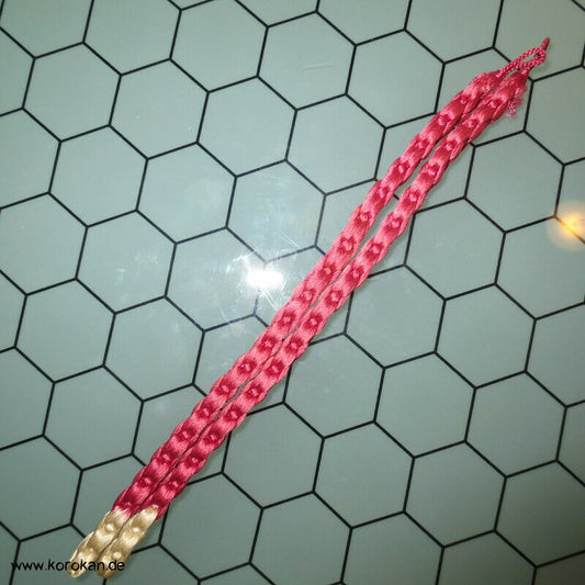 Haori Himo - Seide, pink quadratisch, ohne Troddeln